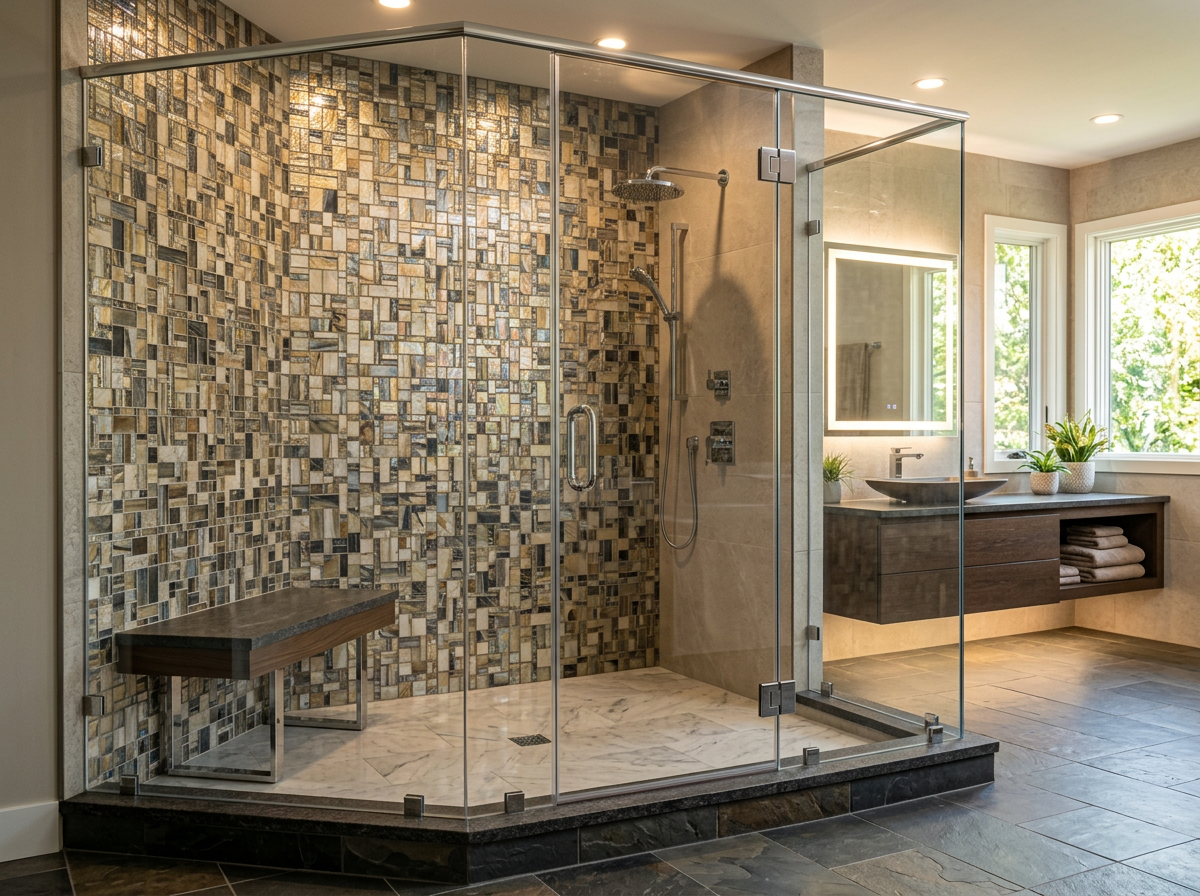 Custom shower enclosure example