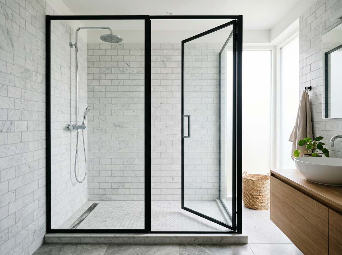 Framed shower enclosure example